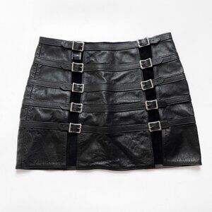Stormy Leather San Francisco Goth Grunge Leather Skirt Small Medium Vintage